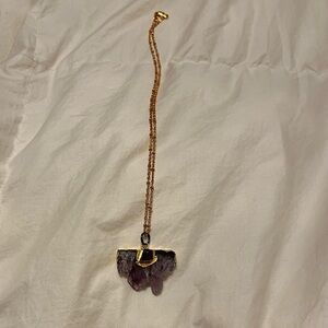 10k gold plated amethyst necklace